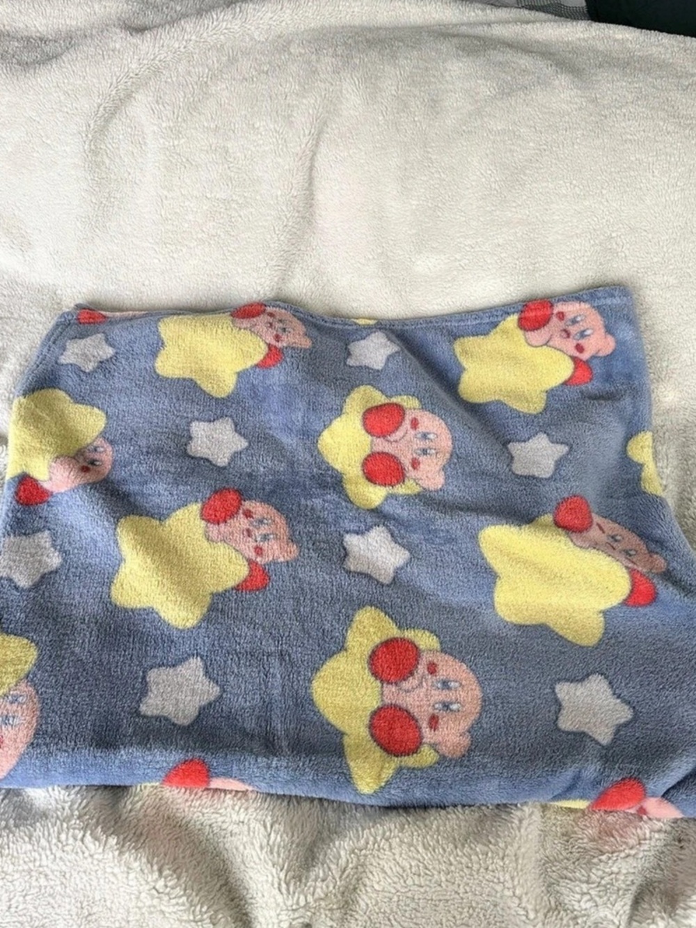 Nintendo Kirby Sleeping Fleece Throw Blue & Yellow